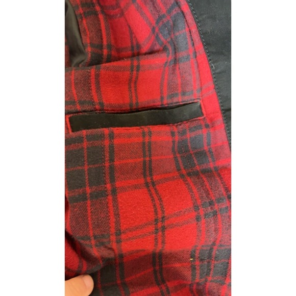 Old Navy Black Utility Jacket Mens Medium Plaid Lined Cotton Full Zip Military S - Picture 3 of 10